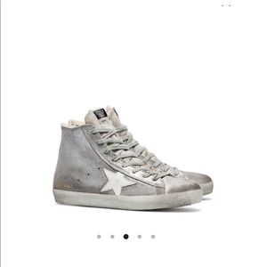 golden goose fur lined high top sneakers